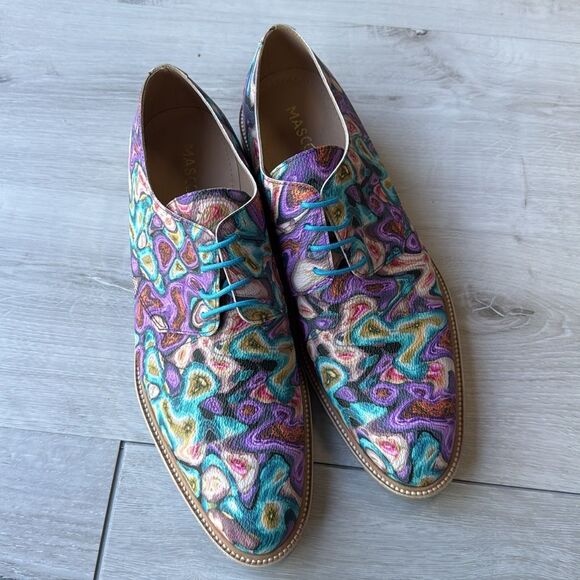 Mascolori Men's Oxford Multicolored Size 44Euro 12US Made In Portugal New In Box - Picture 10 of 10